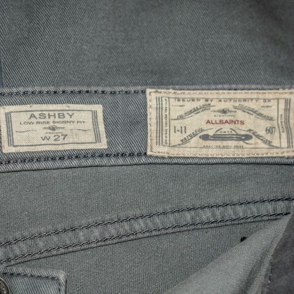 All Saints ASHBY Low Rise Skinny Jeans Gray Size 27 - Picture 6 of 10